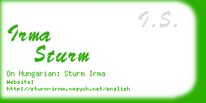 irma sturm business card